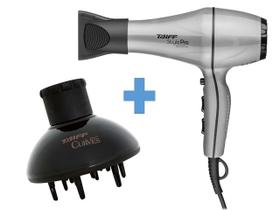 Kit taiff - secador cabelo profissional style pro 2000w prata 220v + difusor curves