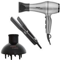 KIT TAIFF - SECADOR CABELO STYLE PRATA PRO 2000W 127V + PRANCHA CERAMIC 180ºC + DIFUSOR DE AR CURVES