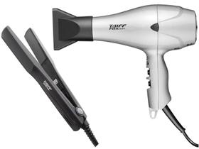 KIT TAIFF SECADOR PROFISSIONAL FOX ION PRATA 2000W - 127V + PRANCHA CERAMICA 180ºC