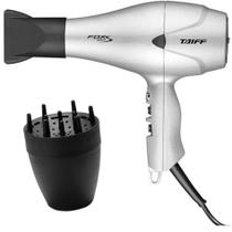 Kit taiff - secador profissional fox ion s prata 2100w 127v + difusor de ar smart