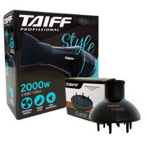 Kit taiff secador profissional style 2000w preto - 127v + difusor curves