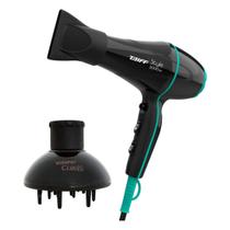 Kit taiff secador profissional style 2000w preto - 220v + difusor curves