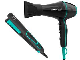 KIT TAIFF STYLE PRETO - SECADOR PROFISSIONAL 2000W 220V + PRANCHA 210ºC BV