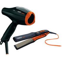 KIT TAIFF TITANIUM COLORS LARANJA SECADOR PROFISSIONAL 2100W 127V + PRANCHA ALISADORA 230ºC