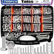 Kit Taiss com 760 Peças de Parafusos e Porcas Sextavadas em Aço Inoxidável 304 Kit Taiss com 760 Peças de Parafusos e Porcas Sextavadas em Aço Inoxidável 304