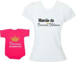 Kit Tal Mãe Tal Filha - Mamãe da Princesa Branco e Rosa - Moricato