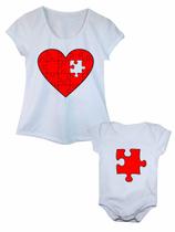 Kit Tal Mãe Tal Filho Camiseta e Body de Bebê Quebra Cabeça Kit Tal Mãe Tal Filho Camiseta e Body de Bebê Quebra Cabeça