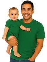 Kit Tal Pai Tal Filho Camiseta Básica Lisa e Body de Bebê