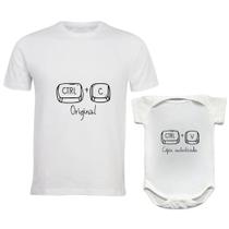 Kit Tal Pai Tal Filho - Ctrl C + Ctrl V - Camiseta + Body bebe