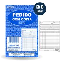 Kit Talão Bloco para Pedido com Cópia 14x21 Médio 10 Blocos Comercial São Domingos para Vendedores Autônomos Oficinas