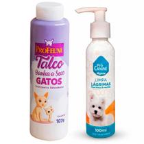 Kit Talco Banho a Seco ProFeline 100g + Limpa Lágrimas Pro Canine 100ml
