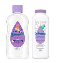 Kit talco e óleo johnsons baby hora do sono suave e cheiroso