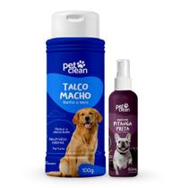 Kit Talco Perfume cachorro gatos higiene pet banho a seco para caes neutraliza odor