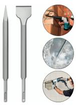 Kit Talhadeira Larga e Ponteiro Para Martelete 2 Peças Sds Plus - Idea Kit Talhadeira Larga e Ponteiro Para Martelete 2 Peças Sds Plus - Idea