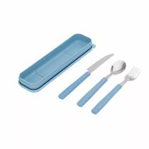 Kit Talher 3 Peças + Estojo Prático P/ Bolsa Marmita Viagem Kit Talher 3 Peças + Estojo Prático P/ Bolsa Marmita Viagem