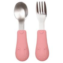 Kit Talher BUBA - Aço Inoxidável com Cabo em Silicone Rosa
