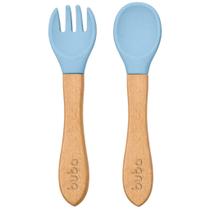 Kit Talher BUBA em Silicone e Bambu - Azul Kit Talher BUBA em Silicone e Bambu - Azul