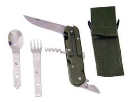 Kit Talher Divisível Militares Garfo Faca Colher Camping