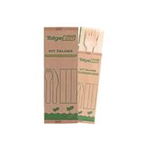 Kit Talher Eco Talge: Garfo, Faca e Guardanapo - 100un