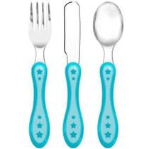Kit Talher Estrelinha 3un. Azul - Buba Kit Talher Estrelinha 3un. Azul - Buba