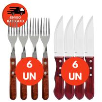 Kit Talher Faca Jumbo Outback E Garfo Mesa Jogo Inox Com Cabo Madeira Conjunto Wooden Kit Talher Faca Jumbo Outback E Garfo Mesa Jogo Inox Com Cabo Madeira Conjunto Wooden
