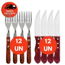Kit Talher Faca Jumbo Outback E Garfo Mesa Jogo Inox Com Cabo Madeira Conjunto Wooden Kit Talher Faca Jumbo Outback E Garfo Mesa Jogo Inox Com Cabo Madeira Conjunto Wooden