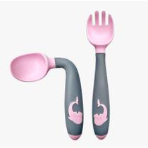 Kit Talher Garfo E Colher Infantil De Silicone Flexível Refeição Treinamento Transição 2 Pçs Introdução Alimentar Para Bebê Criança 6m Kit Talher Garfo E Colher Infantil De Silicone Flexível Refeição Treinamento Transição 2 Pçs Introdução Alimentar Para Bebê Criança 6m