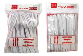 Kit Talher Garfo Faca 300un Descartável Refeição Marmitex Churrasco