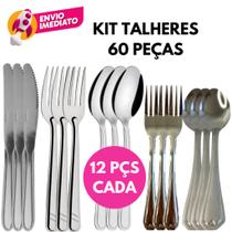 Kit Talher Garfo Mesa Faca Refeição Colher Sopa Garfo Sobremesa E Colher Sobremesa InoxJogo Kit Talher Garfo Mesa Faca Refeição Colher Sopa Garfo Sobremesa E Colher Sobremesa InoxJogo