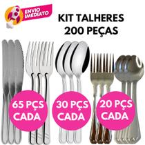 Kit Talher Garfo Mesa Faca Reffeição Colher Refeição Garfo Sobremesa E Colher Sobremesa Inox Jogo