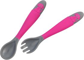 Kit Talher Infantil Articulavel Rosa Clingo Kit Talher Infantil Articulavel Rosa Clingo