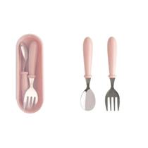 Kit Talher Infantil C/ Estojo Aço Inox Colher Garfo Talheres