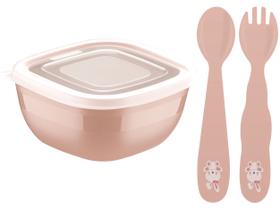 Kit Talher Infantil Tramontina Coelho Le Petit Rosa 3 Peças