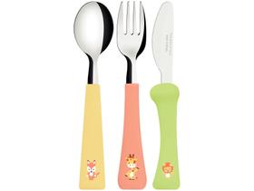 Kit Talher Infantil Tramontina Girafa, Raposa e Leão - Baby Friends Colorido 3 Peças Kit Talher Infantil Tramontina Girafa, Raposa e Leão - Baby Friends Colorido 3 Peças
