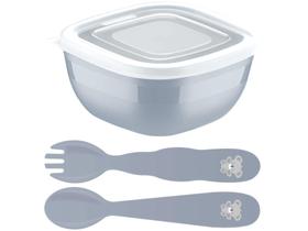 Kit Talher Infantil Tramontina Urso Le Petit - Cinza 3 Peças Kit Talher Infantil Tramontina Urso Le Petit - Cinza 3 Peças