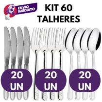 Kit Talher Inox Garfo Mesa Faca Mesa Colher Sopa Mesa Jogo Jantar Refeição Dia a Dia Bar Restaurante