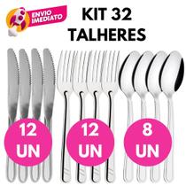Kit Talher Inox Garfo Mesa Faca Refeição Colher Sopa Mesa Jantar Refeição Dia a Dia Restaurante Cozi