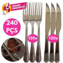 Kit Talher Jogo Garfo E Faca Refeição Jantar Churrasco Inox Premium Cozinha Buffet Restaurante Kit Talher Jogo Garfo E Faca Refeição Jantar Churrasco Inox Premium Cozinha Buffet Restaurante
