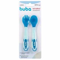 Kit Talher para Bebê - Flexível e Termossensível - Colher e Garfo - Azul - Buba Kit Talher para Bebê - Flexível e Termossensível - Colher e Garfo - Azul - Buba