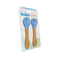 Kit Talher Refeição Alimentação Bambu E Silicone 2 Unid Buba