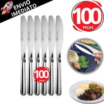 Kit Talheres 100 Faca Em inox Premium Com Serra Facas Churrasco Refeição Restaurante Lanchonete