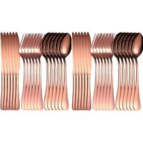 Kit Talheres 36pçs P/12 Pessoas Colher Garfo Faca Inox Rose Kit Talheres 36pçs P/12 Pessoas Colher Garfo Faca Inox Rose