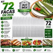 Kit Talheres 72 Faca Em inox Premium Com Serra Facas Churrasco Refeição Restaurante Lanchonete Kit Talheres 72 Faca Em inox Premium Com Serra Facas Churrasco Refeição Restaurante Lanchonete