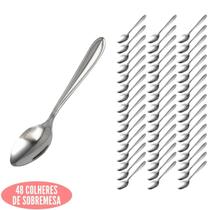 Kit Talheres Aço Inox com 48 Colher Sobremesa Grosso Jantar - UNIVENDAS