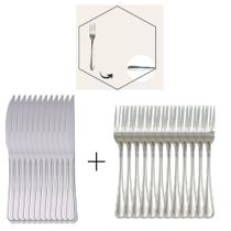 Kit Talheres Aço Inoxidável Mônaco 24Pç Completo Restaurante