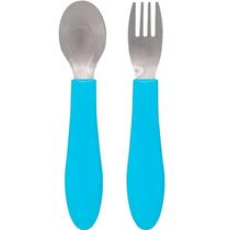 Kit Talheres Azul Garfo E Colher Bubazoo Kit Talheres Azul Garfo E Colher Bubazoo