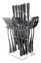 Kit Talheres Black Preto Linha Inglaterra Luxo Design 25 Pçs
