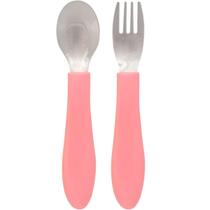 Kit Talheres Buba Bubazoo Garfo e Colher em Inox Rosa Kit Talheres Buba Bubazoo Garfo e Colher em Inox Rosa