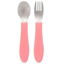 Kit Talheres Bubazoo Bebê Garfo Colher em Inox Rosa - Buba Kit Talheres Bubazoo Bebê Garfo Colher em Inox Rosa - Buba