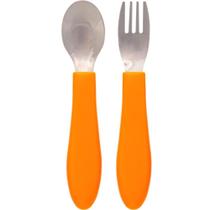 Kit talheres colher e garfo inox buba zoo laranja - buba Kit talheres colher e garfo inox buba zoo laranja - buba